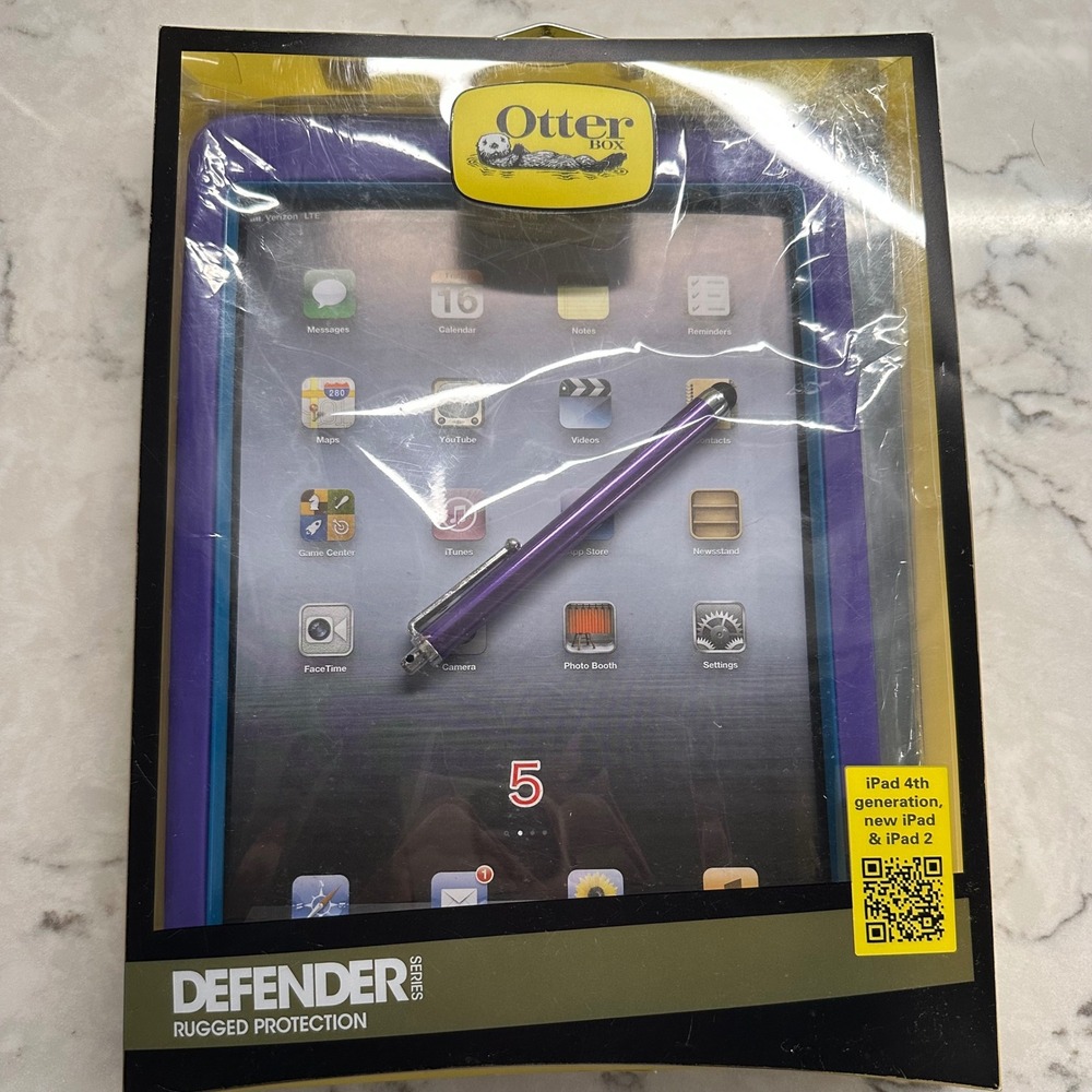 OtterBox Defender Series Rugged Case for iPad 4th Gen New iPad iPad 2 Purple Ble